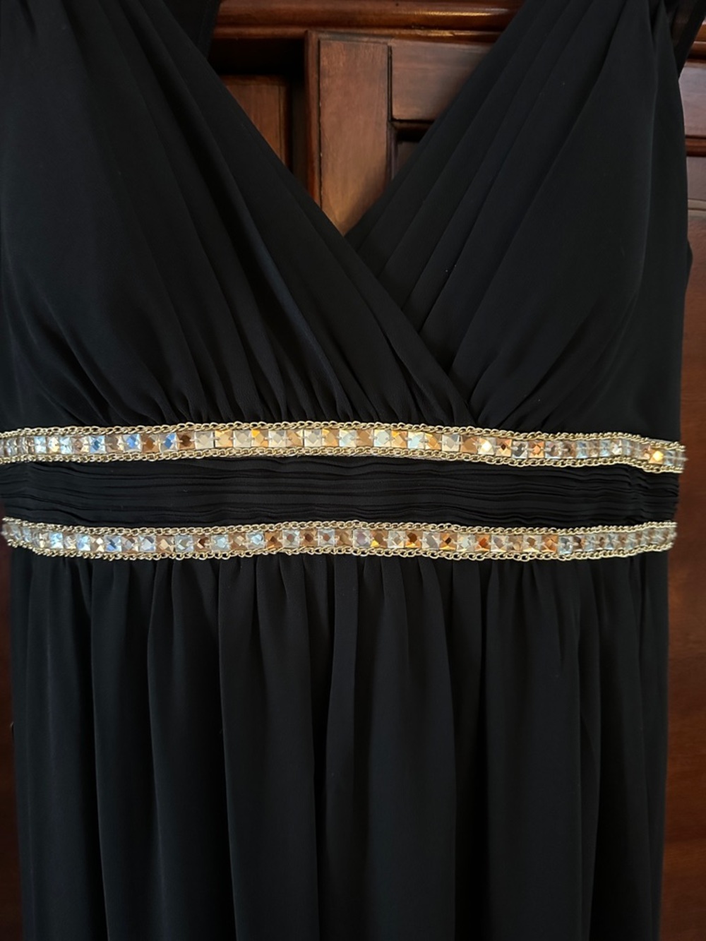 NWT Ever Pretty Black Evening Gown with Embellished Waistband - Picture 4 of 17